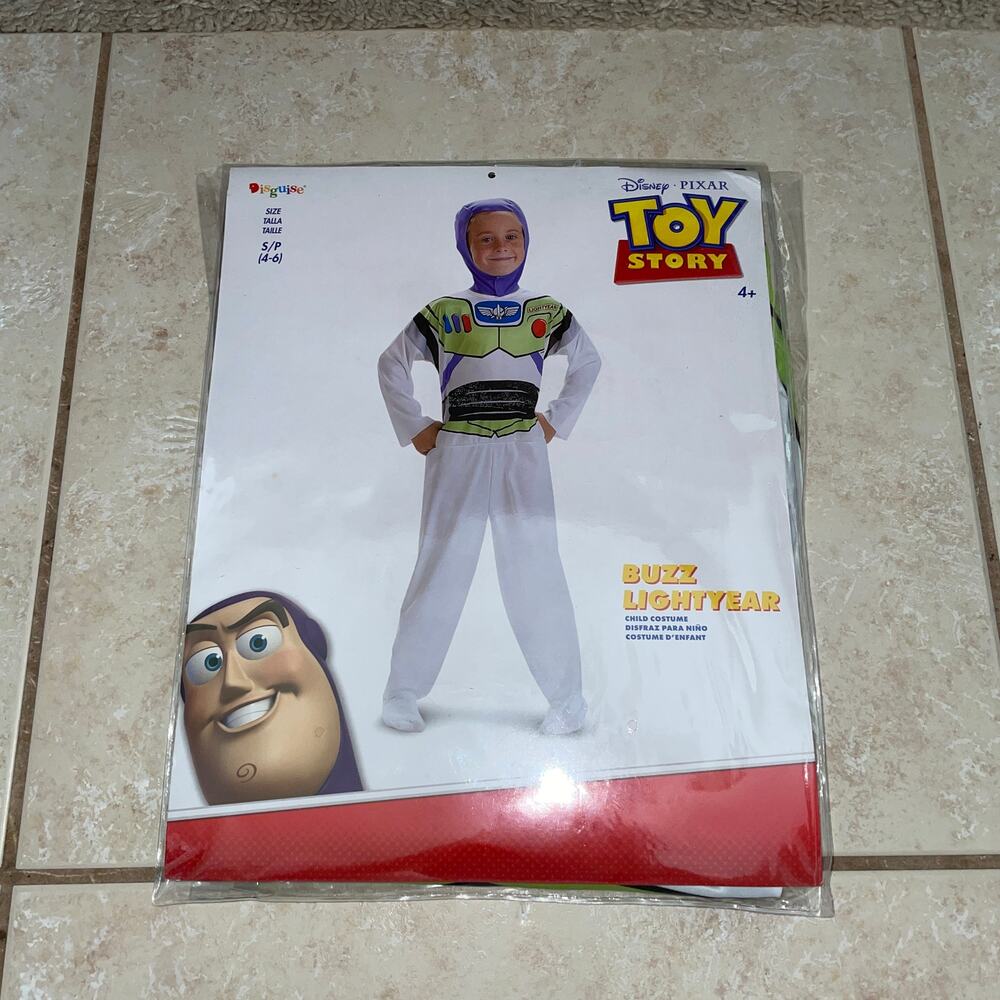 BOYS DISNEY BUZZ LIGHTYEAR TOY STORY HALLOWEEN COSTUME DRESS SIZE 4-6 NEW